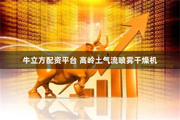 牛立方配资平台 高岭土气流喷雾干燥机